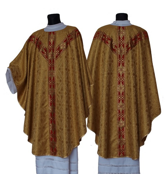 Semi-Gothic vestment set available in all Liturgical Colours